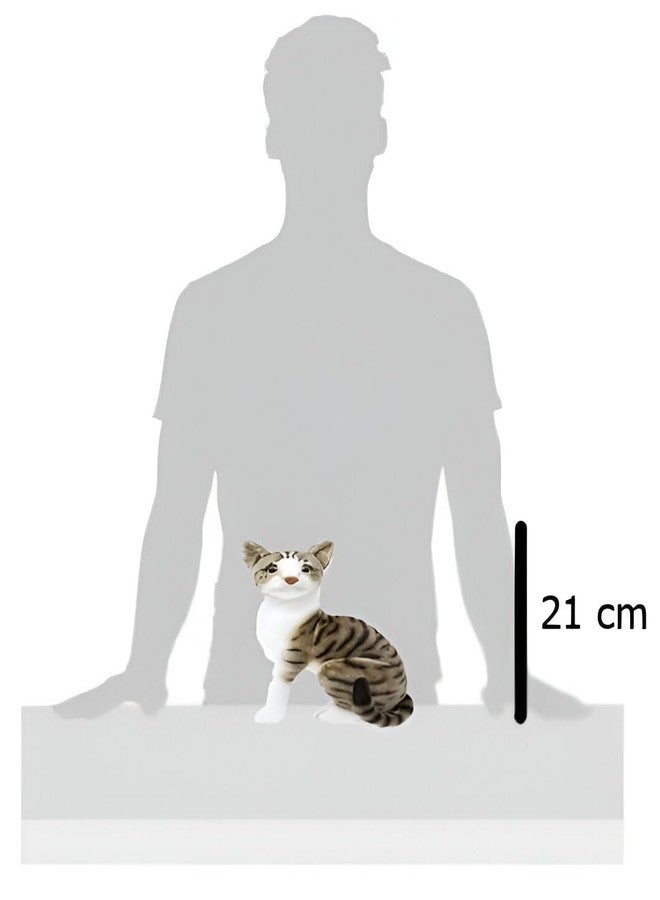 تيكلز قطة موسيقية جالسة تصدر صوت مواء مواء، لعبة حيوانية محشوة ناعمة للأطفال من الأولاد والبنات، هدية عيد ميلاد (اللون: رمادي وأبيض، الحجم: 21 سم) - Image 5